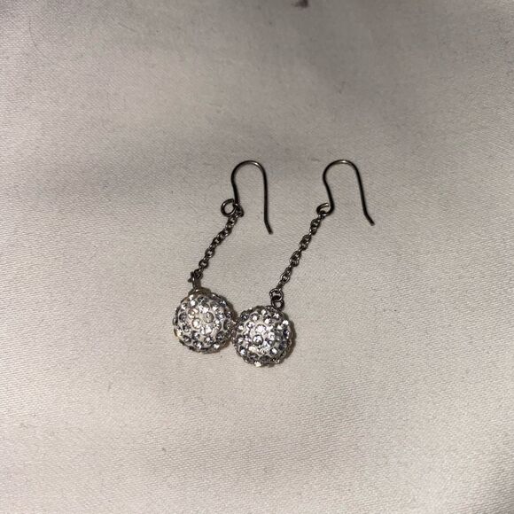 Dangly Sparkly Disco Ball Style Earrings - Picture 1 of 2